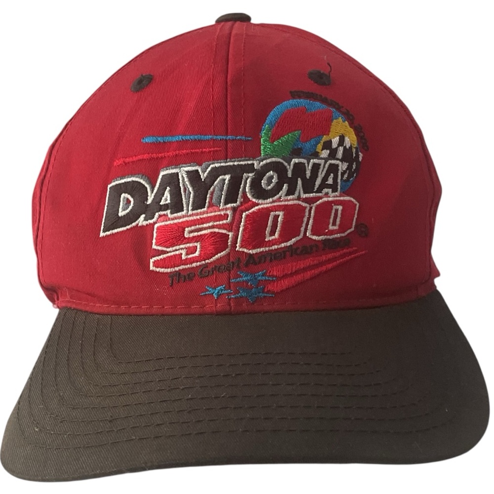 Vintage Checkered Flag Nascar Daytona 500 Binary Date 02/20/2000 hat cap